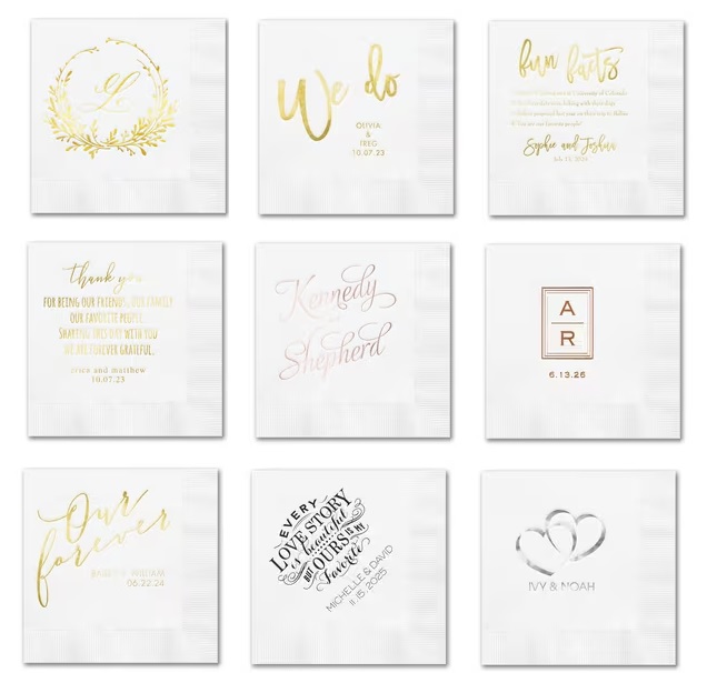 Custom Printed Wedding Napkins